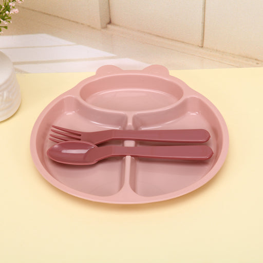 Plato de cena para niños con orejas pequeñas de dibujos animados (incluida la vajilla)
