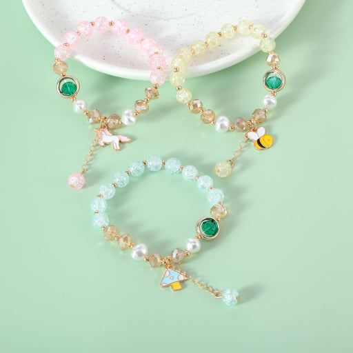 Pulsera de cuentas con doble perla