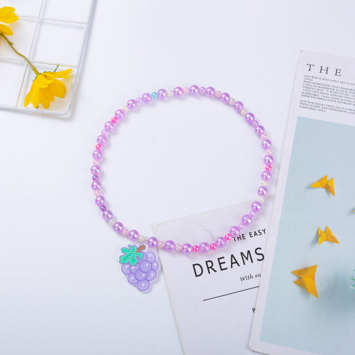 Collar infantil cuentas sirena uva