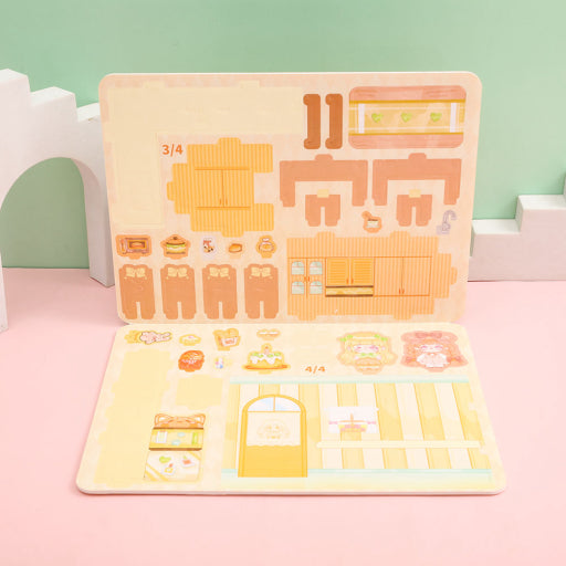 Pequeña Casa-Cocina 3D de Algodón