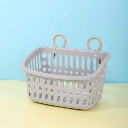 Cesta colgante rectangular con doble gancho