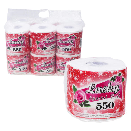 Papel De Baño Especial Lucky De 550 Hojas De 2 Capas