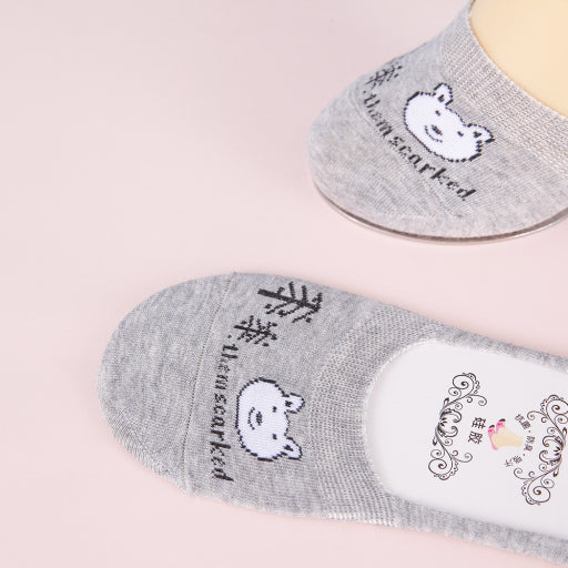 Calcetines invisibles de mujer con dibujos animados (2 pares)