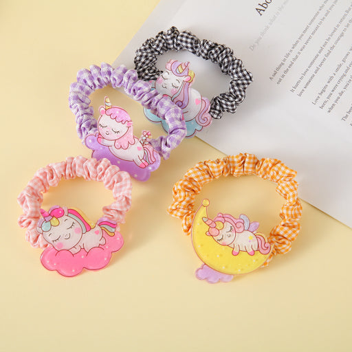 Goma para el cabello de tela acrílica de unicornio