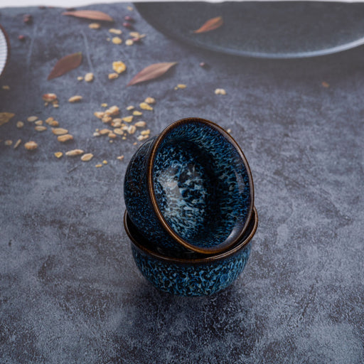Taza cepillada azul
