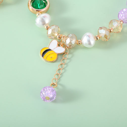 Pulsera de cuentas con doble perla