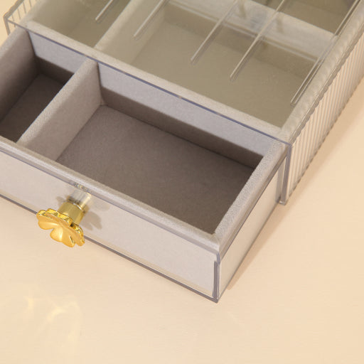 Caja de almacenamiento con cajón ancho serie Clover (con caja de franela)