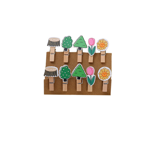 Clip de madera pequeño para bebidas y plantas.