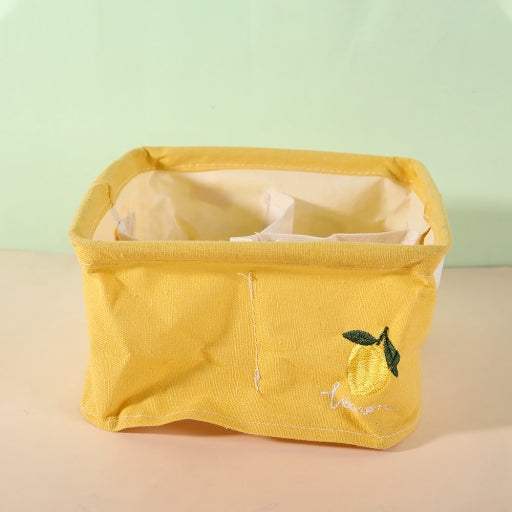 Caja de almacenamiento de frutas bordada con 4 compartimentos