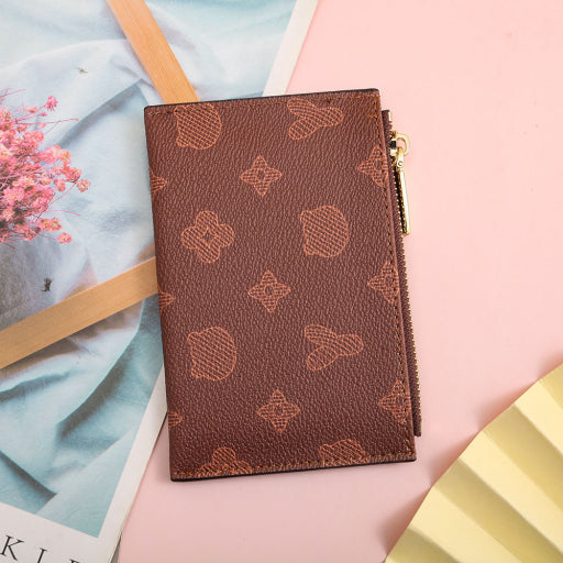 Monedero con bolso de mano con flores antiguas de dibujos animados (rosa)