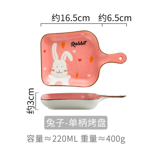 Sartén para conejos rectangular con un solo mango, 9 pulgadas
