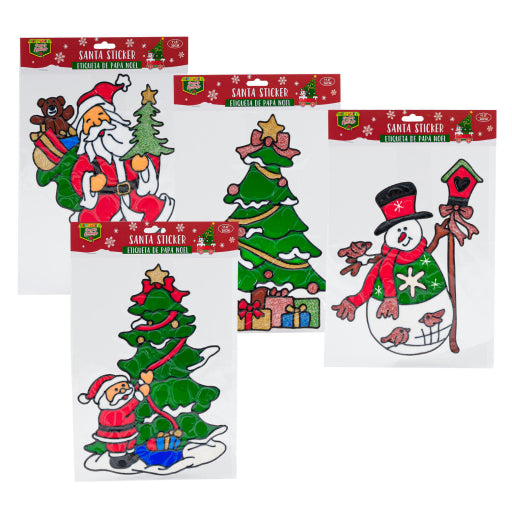 Decoración, 1 Pegatina De Santa De 11,8"A