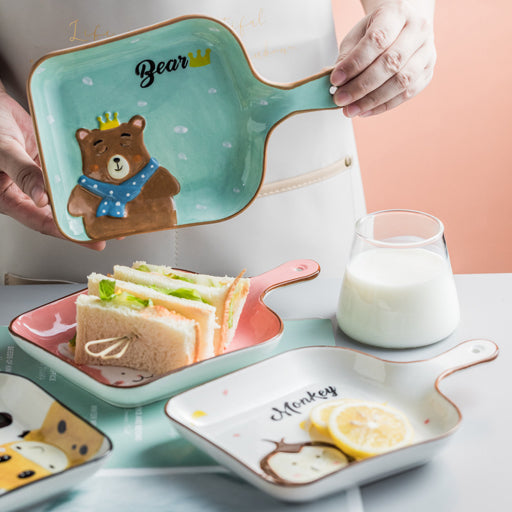 Sartén para conejos rectangular con un solo mango, 9 pulgadas