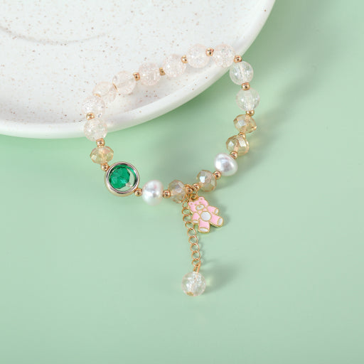 Pulsera de cuentas con doble perla