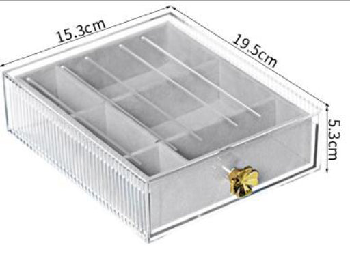 Caja de almacenamiento con cajón ancho serie Clover (con caja de franela)