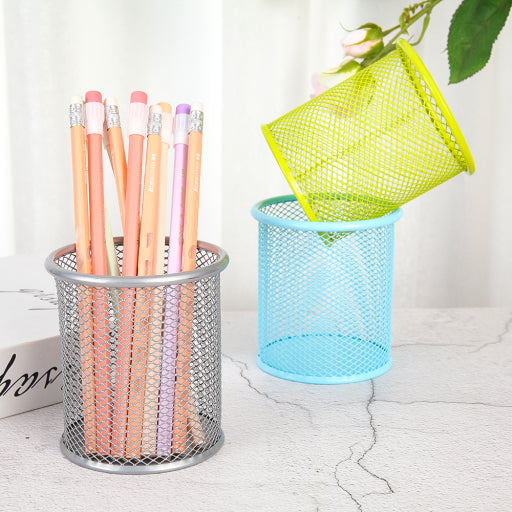 Portalápices redondo de metal Rojo rosa