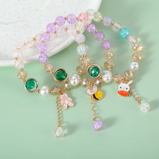 Pulsera de cuentas con doble perla