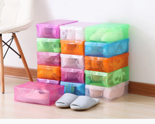 Caja armable transparente para zapatos