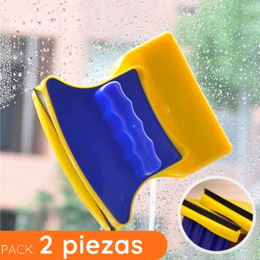 Práctico limpiador de vidrios magnético-Pack 2