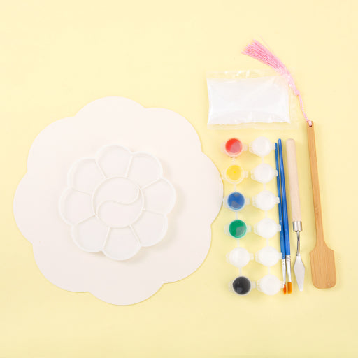 Juego de pasteles al óleo con cuadrícula de cuatro