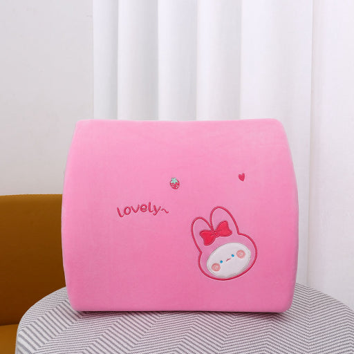 Almohada de cintura de conejo rosa