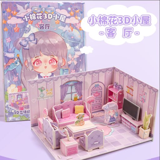 Pequeña Casa-Cocina 3D de Algodón