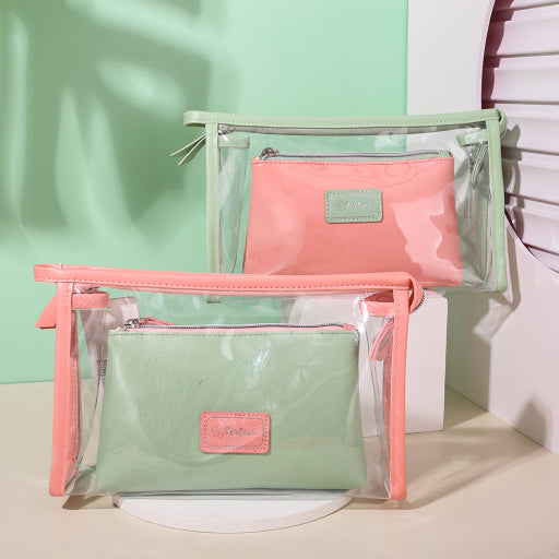 Bolsa de maquillaje portátil Jelly Mother Child (beige)