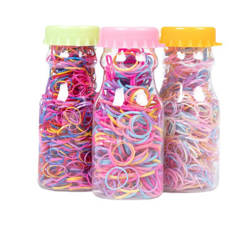 Bote con liguitas para cabello