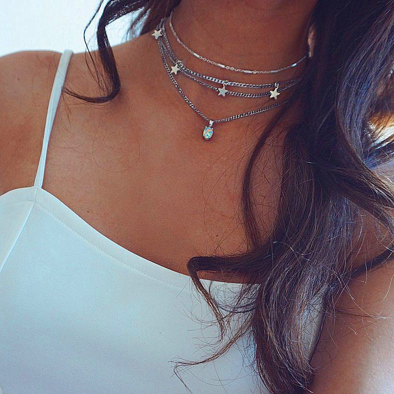 Set de collares plateados