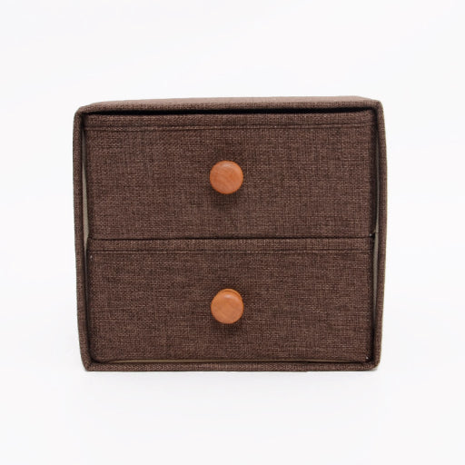 Caja de almacenamiento doble con mango de madera (Verde)