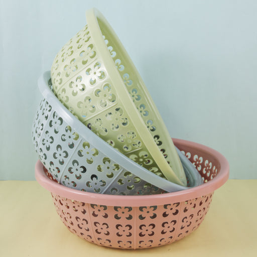 Cesta de drenaje redonda para frutas y verduras, grande