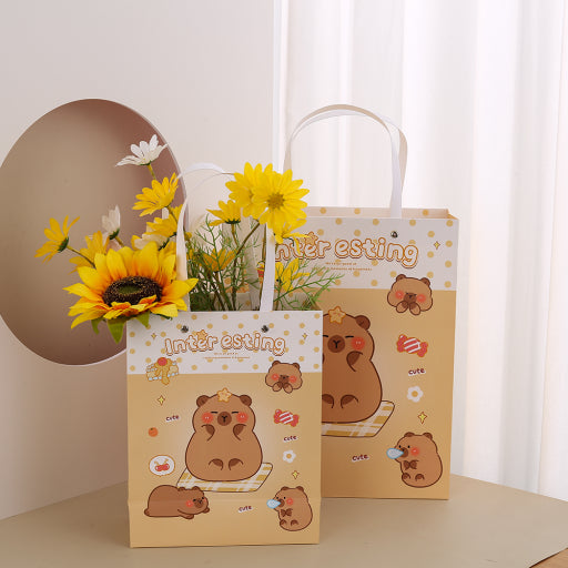 Bolsa de regalo de flores estilo pintura al óleo (grande)