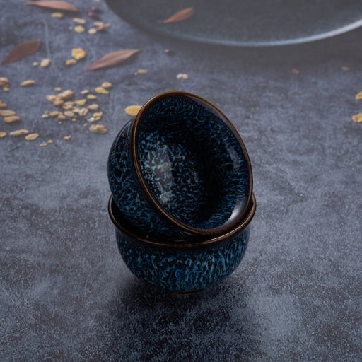 Taza cepillada azul