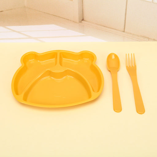 Plato llano infantil con osito de dibujos animados (incluida la vajilla)