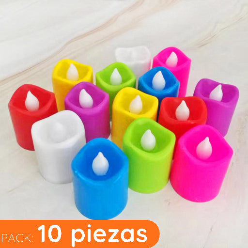 Velas artificiales de plástico-Pack 10