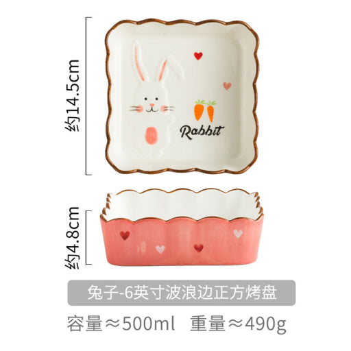Molde para hornear cuadrado Wavy Bunny de 6 pulgadas