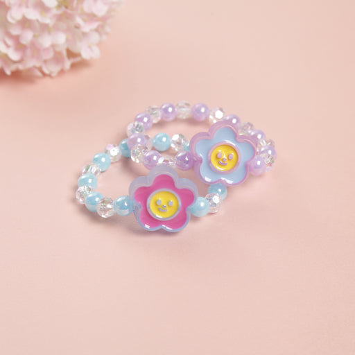 Pulsera de acrílico de flor sonriente