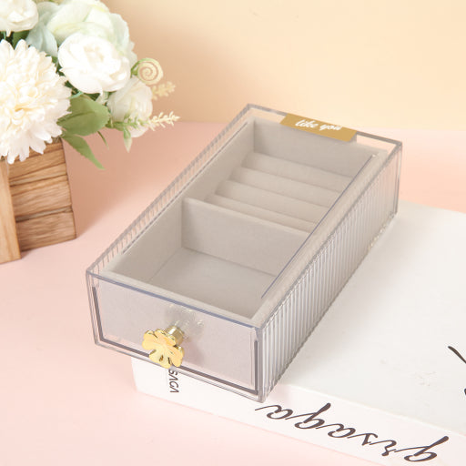 Caja de almacenamiento con cajón corto y estrecho serie Clover (con caja de franela)