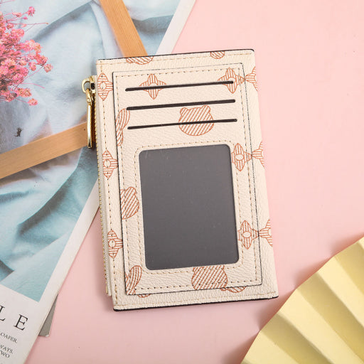 Monedero con bolso de mano con flores antiguas de dibujos animados (rosa)