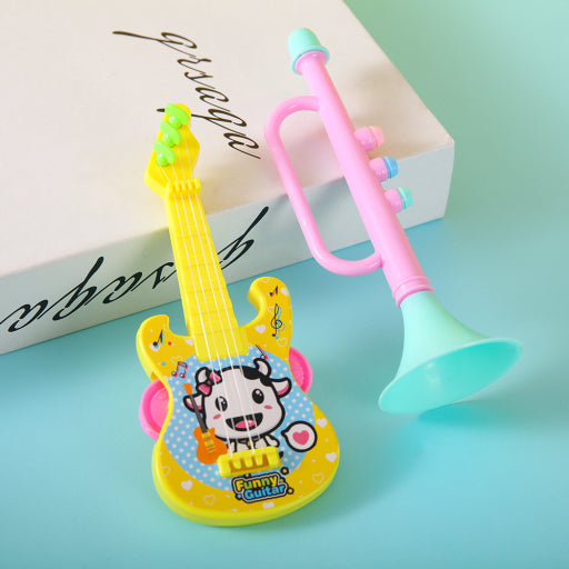 Pequeño instrumento musical bicolor.