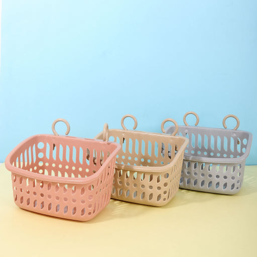 Cesta colgante rectangular con doble gancho