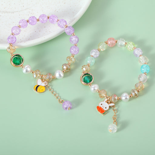 Pulsera de cuentas con doble perla