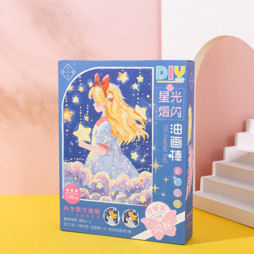 Pastel al óleo con purpurina artesanal Fantasy Galaxy