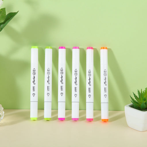 Rotulador de doble cabeza de 6 colores