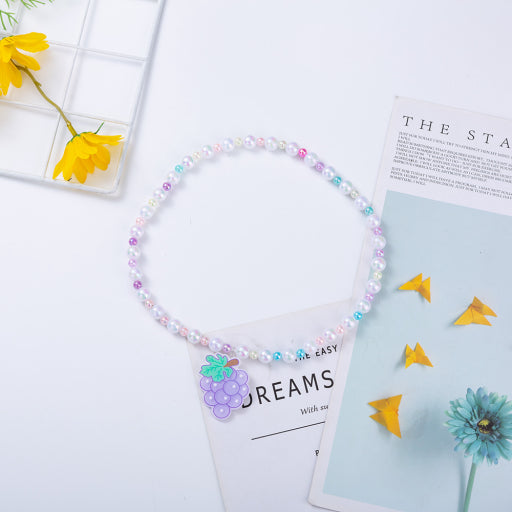 Collar infantil cuentas sirena uva