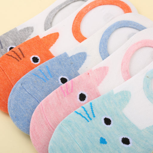 Calcetines femeninos invisibles de gato