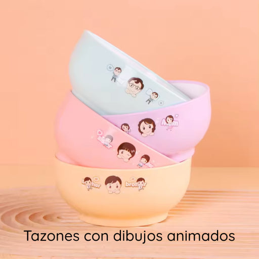 Tazones hondos con caricaturas
