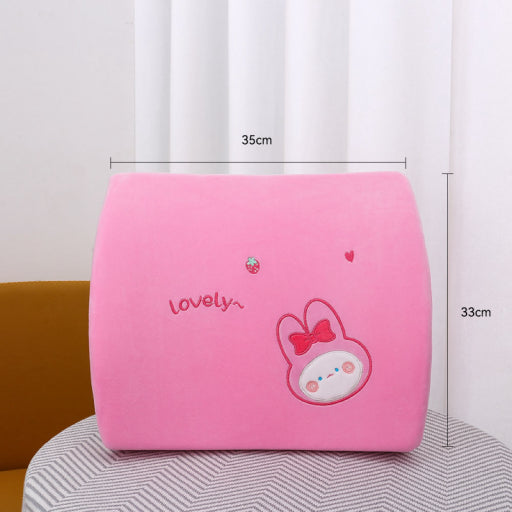 Almohada de cintura de conejo rosa