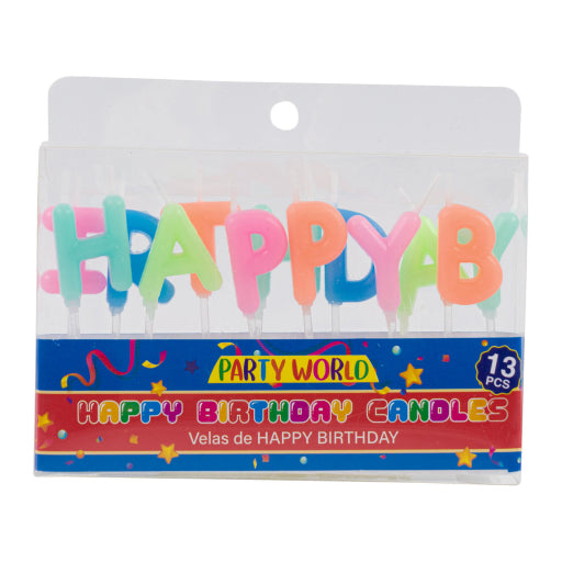 Vela Con Letras De Feliz Cumpleaños De 13 Piezas