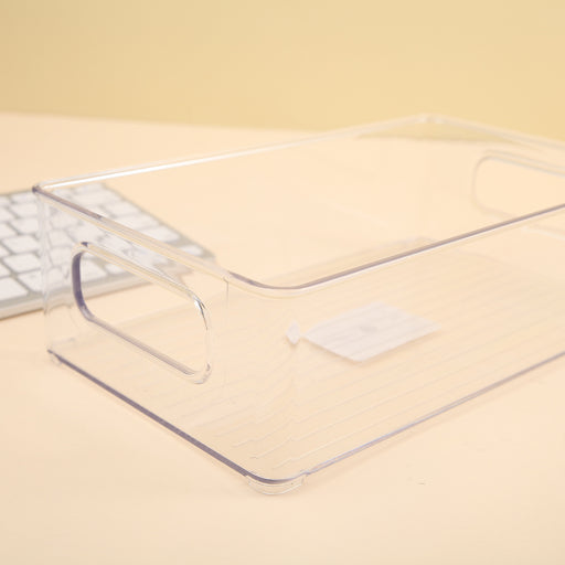 Cesta de almacenamiento corta cuadrada de PET transparente